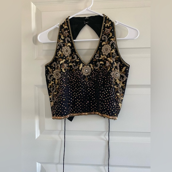 Vintage Hand beaded halter - Picture 2 of 4